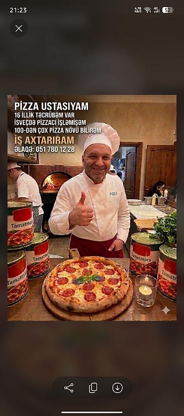 alcıpan ustası: Pizza ustası, Kişi, 5 ildən artıq təcrübə — 1