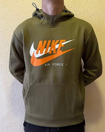 военные одежда: Мужское худи с капюшоном Nike Air Force I - Модели: черное с — 4