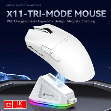 Mauslar: ATTACK SHARK X11 Gaming mouse sensor:PAW3311 düymə:Huannuo 20 mln