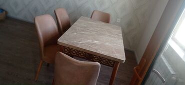 Masalar: Mətbəx üçün, Qonaq otağı üçün, Yeni, Açılan, Dördbucaq masa, 4 stul, Türkiyə