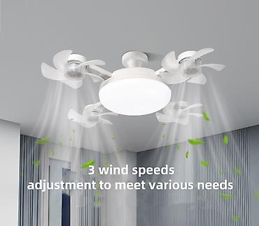 tavan sərinkeş: 4 Qanadlı 20 Pərli Pultlu Tavan sərinkeşi + LED Lampa . ❄️ Sərinlik — 4