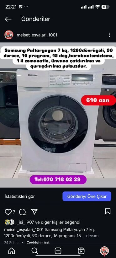 Paltaryuyan maşınlar: Paltaryuyan Anbardan satiş.Qimətlər aşagida qeyd olunub.Ünvana — 41