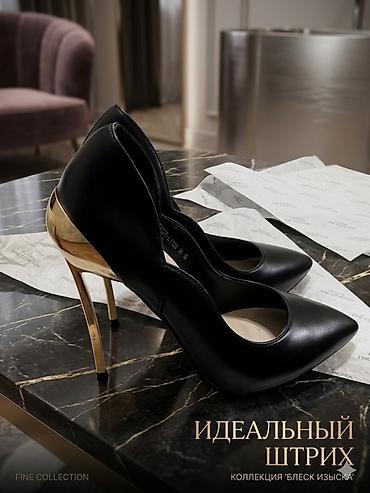 каблуки купить: Туфли, 38, 38.5, Новый, цвет - Черный, Платная доставка, Самовывоз — 1