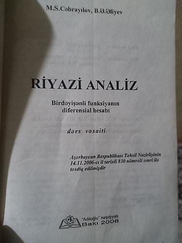 cənə topu: Riyazi analiz üzrə dərs vəsaiti – “Birdəyişənli funksiyanın — 2