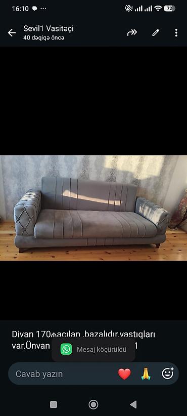 Divan 170₼açılanbazalıdır.yastıqları var.Ünvan Neopol