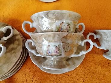 Qab-qacaq və mətbəx ləvazimatları: Çay dəsti, rəng - Qızılı, Farfor, Madonna, 5 nəfərlik, Polşa — 3