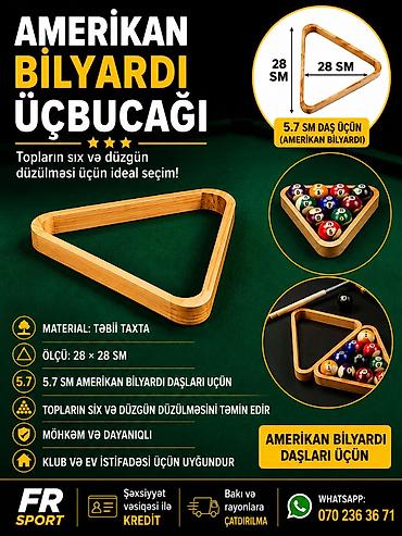 Bilyard masaları: 💥 bilyard üçbucağı, Amerikan üçbucaq ✅ 7/24 əlaqə saxlaya — 1