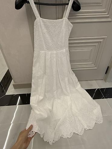 sak qosqu: Ağ rəngli ajurlu (broderiya) yay donu - Model: nazik enli qoşqu — 1