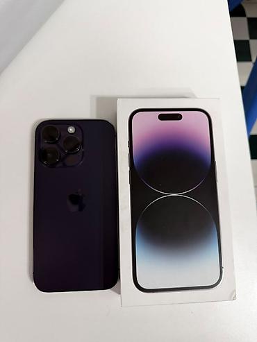 IPhone 14 Pro, Б/у, 256 ГБ, Deep Purple, Коробка, 77 % at lalafo.kg IPhone 14 Pro, Б/у, 256 ГБ, Deep Purple, Коробка, 77 %