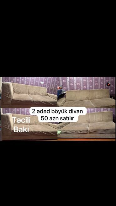 Bağ divan və kreslo dəstləri: Köçlə əlaqədar təcili divan satılır . 2 si 50 azn . Ciddi istəyənlər