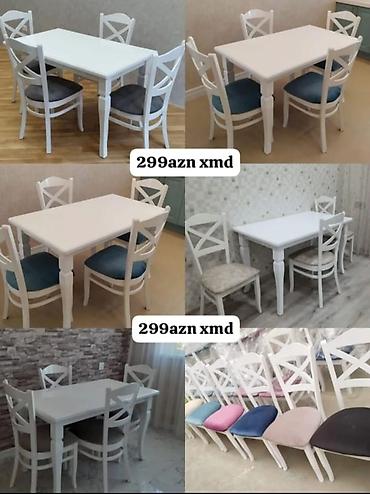 reception masasi: Mətbəx üçün, Yeni, Açılmayan, Dördbucaq masa, 4 stul — 1