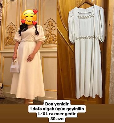 nike corab: Ağ rəngli zərif midi don. Kvadrat yaxalı, yarıotu­racaq puff qol — 1