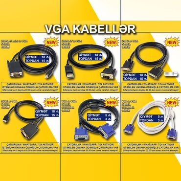 aux usb: VGA kabellər 🚚Metrolara və ünvana çatdırılma var, ❗ödəni̇şli̇di̇r❗