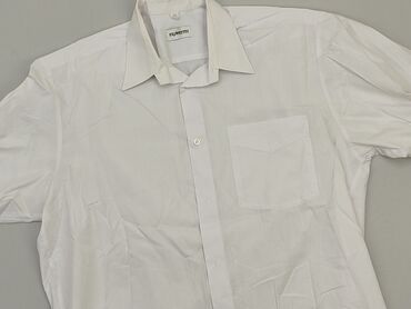 biała elegancka bluzka na krótki rękaw: Koszula 16 lat, stan - Dobry, wzór - Jednolity kolor, kolor - Biały