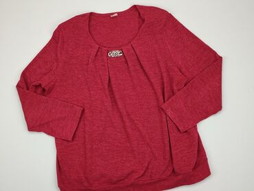 czerwona bluzki z dekoltem: Bluzka Damska, 3XL, stan - Dobry
