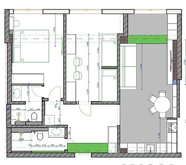 archa group: 3 комнаты, 81 м², Ак-Кеме Элитка, 4 этаж, ПСО (под самоотделку) — 3