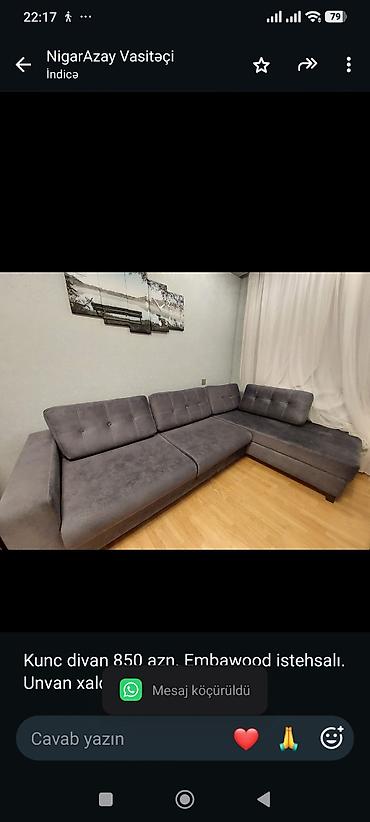 künc bar: Kunc divan 850 azn. Embawood istehsalı. Unvan xalqlar Nigaz — 1