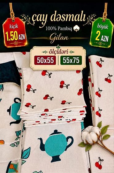 Çay dəsmalı – Gilan - Material: 100% pambıq - Ölçülər: 50x55 sm və