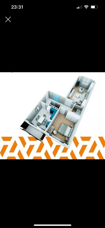 бишкеке квартиры: 2 комнаты, 70 м², 108 серия, 5 этаж, ПСО (под самоотделку)