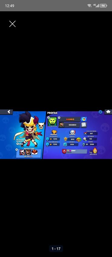 Nintendo Switch: Brawl Stars hesabı – Ramko - Profil: Nişan “#2CBLLZVYU”, ad “RAMKO” - — 1