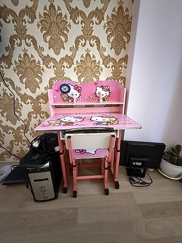 tel masa: Uşaq üçün masa və stul dəsti – Hello Kitty dizaynlı - Rəng: çəhrayı - — 2