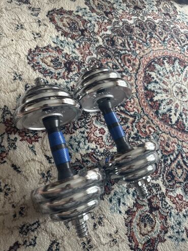 гантели для начинающих дома: Разборные гантели с металлическими блинами - Комплект: 2 гантели -