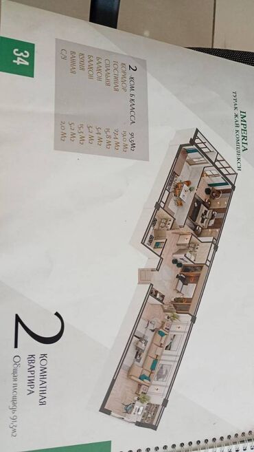 продаю дом бишкек ынтымак: 2 комнаты, 91 м², Элитка, 13 этаж, ПСО (под самоотделку)