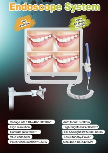 медицинское оборудование бишкек: Интраоральная камера с WiFi, с монитором. Листайте фото. Новая, в