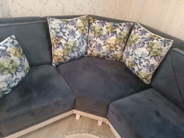 Divanlar: Künc divan, Açılmayan, Bazasız, Vеlur parça, Çatdırılma yoxdur — 7