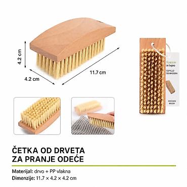 KMT mala četka od punog drveta, mostasti oblik – idealna za pranje