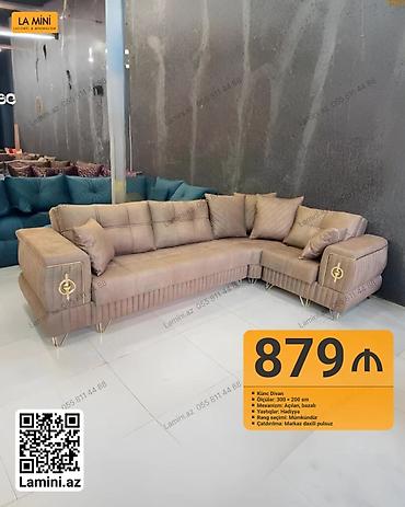 dəmir oturacaq: Künc Divan – La Mini - Ölçü: 300 x 200 sm - Mexanizm: Açılan, bazalı — 1