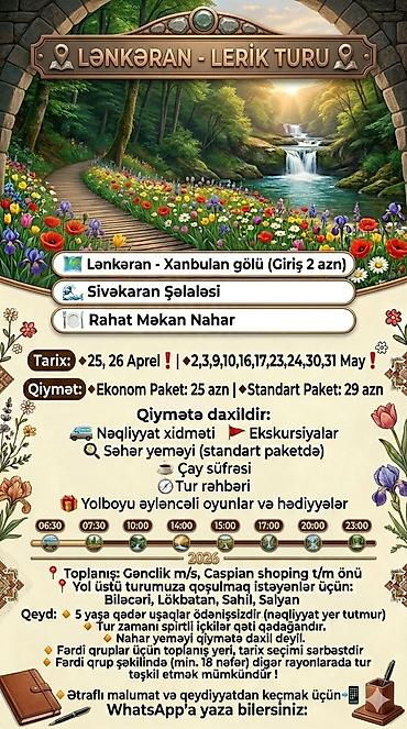 daxili turlar: Lənkəran–Lerik Turu Marşrut və dayanacaqlar: - Lənkəran – Xanbulan — 1