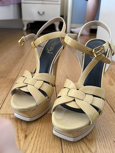 smart saat iphone: Saint Laurent Paris qadın sandaleti - Model: YSL platformalı — 1