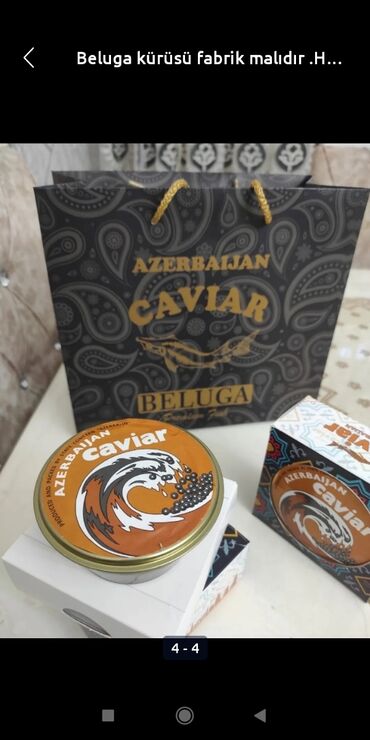 Mürəbbələr: Beluga kürüsü fabrik malıdır .Hədiyyə verilib.Qutusundadir 2 ədəd .Bir