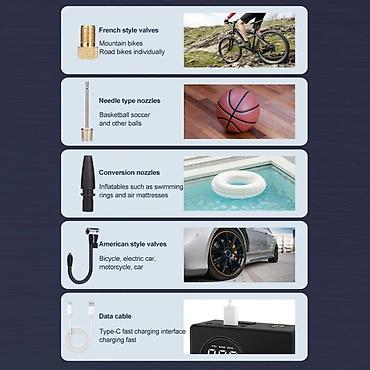 Инструменты для авто: Пуско-зарядное устройство для автомобиля + Компрессор + Повербанк — 9