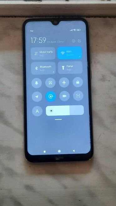 телефон за 100 манат: Xiaomi Redmi Note 8, 64 ГБ, цвет - Синий, 
 Отпечаток пальца