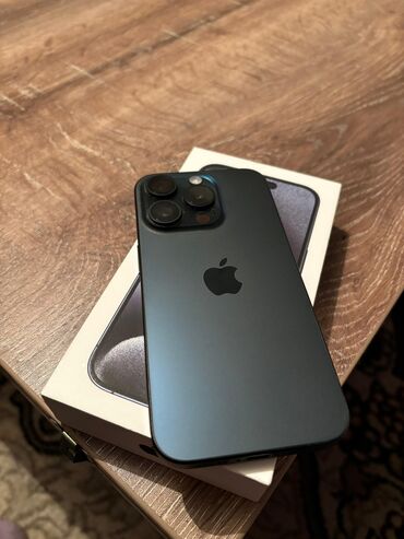 Apple iPhone: IPhone 15 Pro, 128 GB, Blue Titanium, Face ID, Sənədlərlə