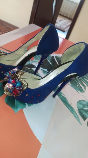 женские турецкие туфли: Туфли 36, цвет - Синий