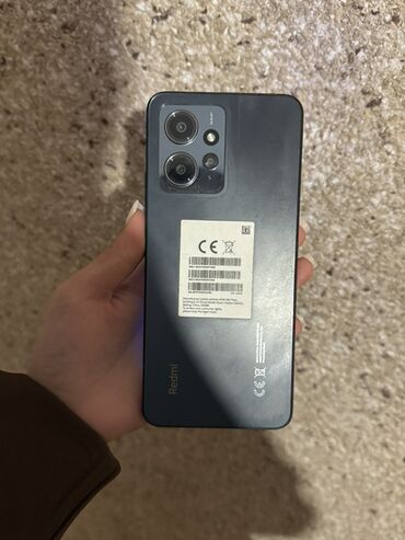 аренда компютеров: Redmi, Redmi Note 12, Колдонулган, 128 ГБ, түсү - Кара, 2 SIM