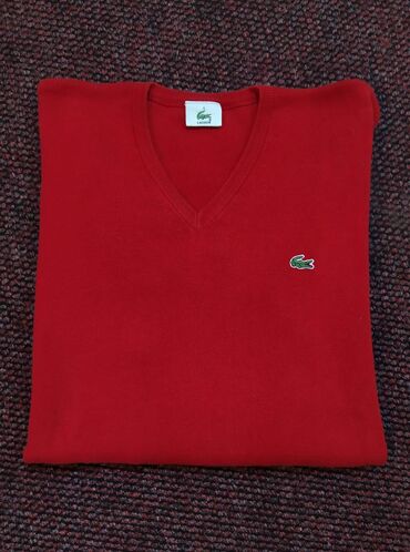 Džemperi: Džemper, Lacoste, bоја - Crvena, Pamuk — 7