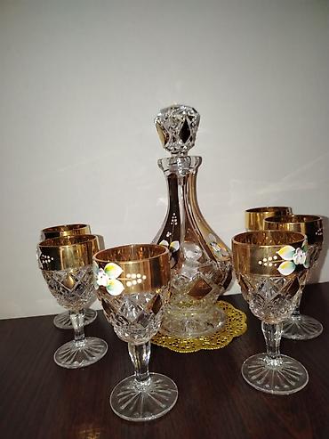yolka bezeyi: Kişmiş-şərab dəsti – kristal qrafin və 6 balaca bokal - Material — 1