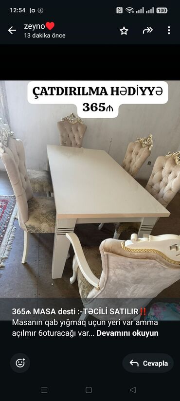Mətbəx mebeli: *365₼ MASA desti :-TƏCİLİ SATILIR‼️* Masanın qab yığmaq uçun yeri var