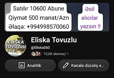 Youtube Kanalı Satılır . 10600 Abune . Keşfeti açıx Aktiv Kanaldır lalafo.az -da Youtube Kanalı Satılır . 10600 Abune . Keşfeti açıx Aktiv Kanaldır