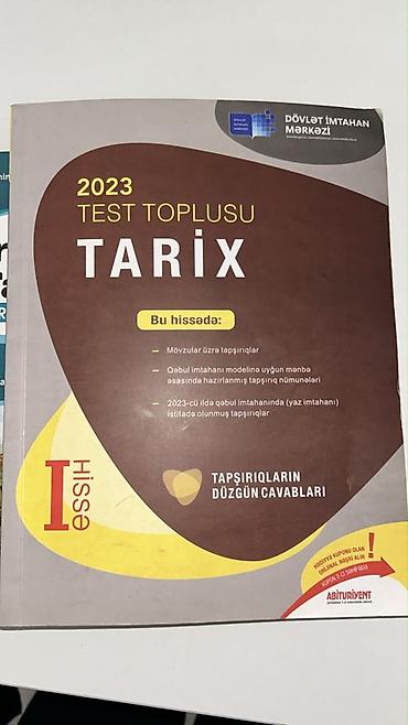 Testlər: Məhsul: “2023 Test Toplusu – Tarix (I hissə)” Nəşriyyat: Abituriyent — 1
