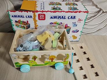 каталка: Деревянная развивающая игрушка “Animal Car” — многофункциональный — 2