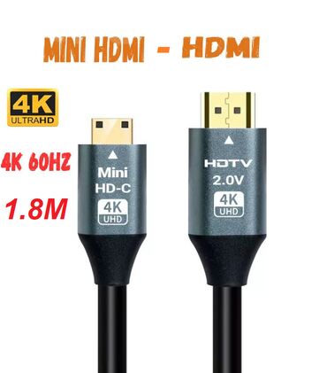 Чехлы и сумки для ноутбуков: Кабель Mini HDMI-HDMI, 4K 60Hz, 1.8м Bысoкокачecтвeнный цифрoвой