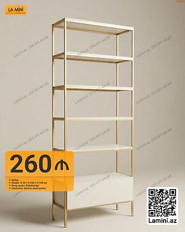 dekor ref: Məhsul: Minimal dizaynlı metal karkaslı stellaj Xüsusiyyətlər: - — 1