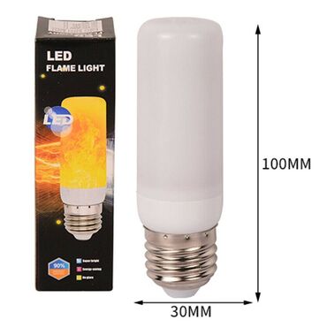 светильник с датчиком: Cветодиодная лампа цоколь E 27 - имитация пламени - Размер: 10
