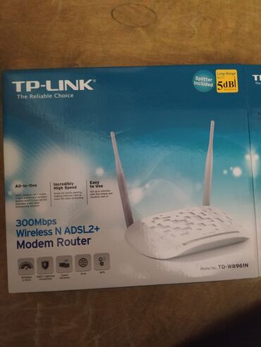 Modemlər və şəbəkə avadanlıqları: TP-LİNK Modem Router TD-W8961N ideal vəziyyətdədir
