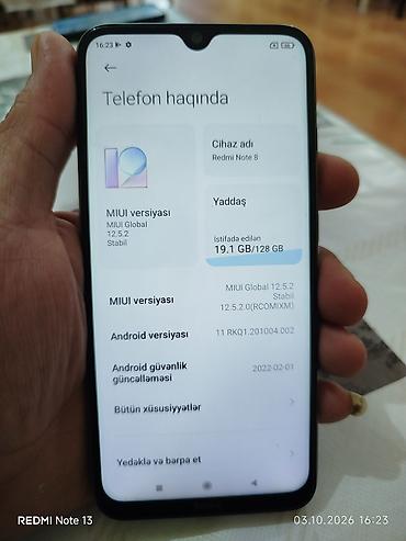redmı note 12 pro: Redmi Note 8 (2021), 128 GB, rəng - Bənövşəyi, Barmaq izi — 4